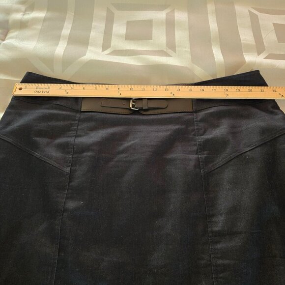 Worthington Attached Brown Front Double Belt Accent Black Skirt Plus Sz 22W - Picture 9 of 14